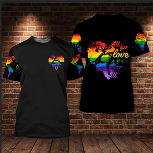 LGBT Pride All For Love Love For All 3D All Over Printed Shirt For LGBT Pride Month, Gift For Gay Man 2 t shirt22 b65684e5 71d3 4794 873