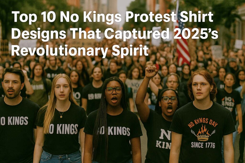 Top 10 No Kings Protest Shirt Designs That Captured 2025’s Revolutionary Spirit 1 Top 10 No Kings Protest Shirt Designs That Captured 2025’s Revolutionary Spirit